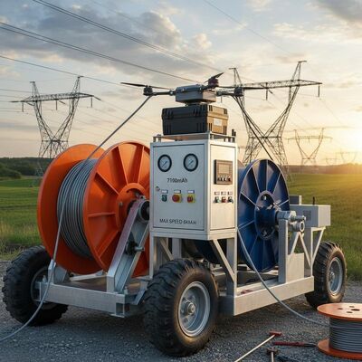 2x50KN Spanner Stringing Equipment voor Transmissielijnapparatuur met 7100mAh Drone Batterij Maximale Snelheid 5km/u Ondersteuning voor Elektrische Netwerkinstallatie